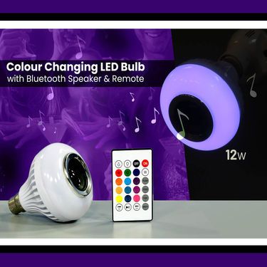 Multicolor Rgb Music Bulb With Speaker And Remote Control