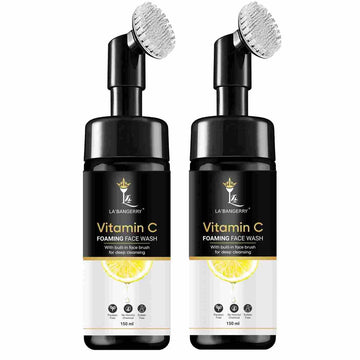 Vitamin C Brightening Foaming Face Wash with Built-In Brush